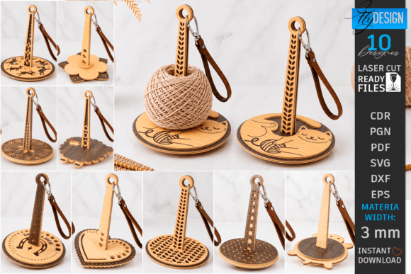 3D Wristlet Yarn Holder Laser Cut Bundle: Crafting Freedom