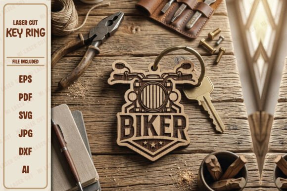 Bike Lover Laser Cut Keychain SVG