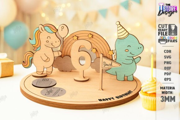 Birthday Plate Laser Cut | Animals Design