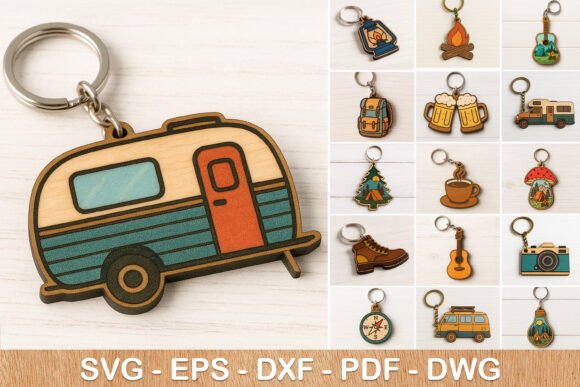 Camping Adventure Keychain Bundle: Creative Designs for Every Project