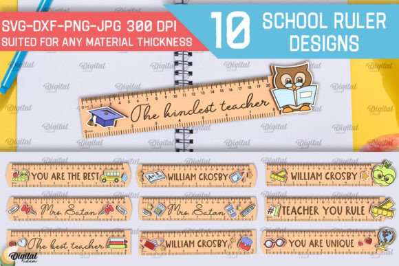 Children School Rulers Laser Cut Bundle