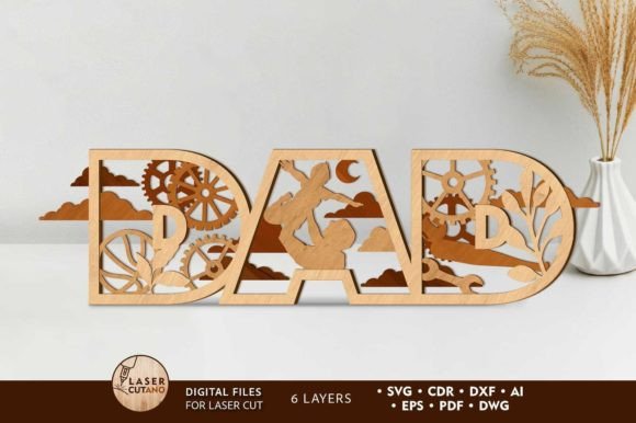 Craft a Meaningful Tribute with a DAD Multilayer Decorative Laser Cut File