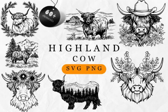 Create Charming Rustic Projects with Highland Cow SVG Designs