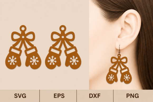 Create Festive Handmade Jewelry with Christmas Winter Earrings SVG Laser Cut Files