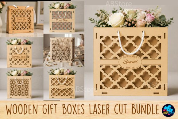 Creative Gift Bag Laser Cut Bundle: SVG, EPS, DFX Files