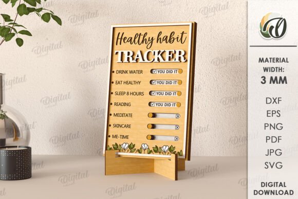 Creative Habit Tracker Laser Cut Design