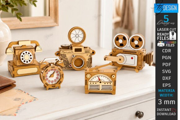 Designing with Retro Mini Keychains Laser Cut Bundle