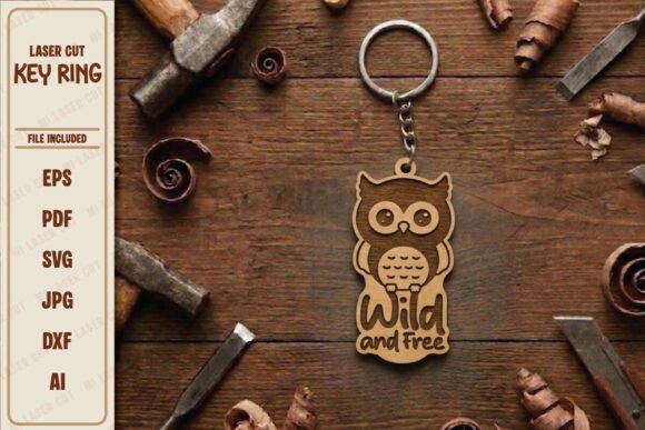 Elegant Wooden Quote Keyring Laser Cut SVG Design