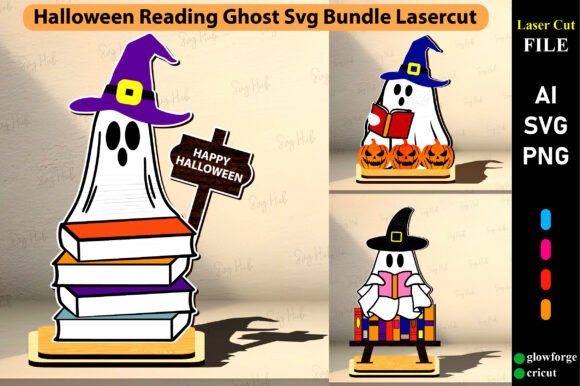 Enchant Your Crafts with a Halloween Reading Ghost Laser Cut Bundle