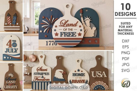 Festive Laser Cut Designs for Your 4th of July Crafts