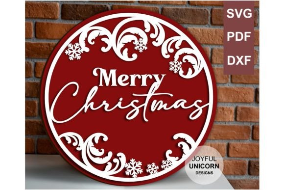 Merry Christmas Door Sign SVG Cut File for Your Holiday Crafting