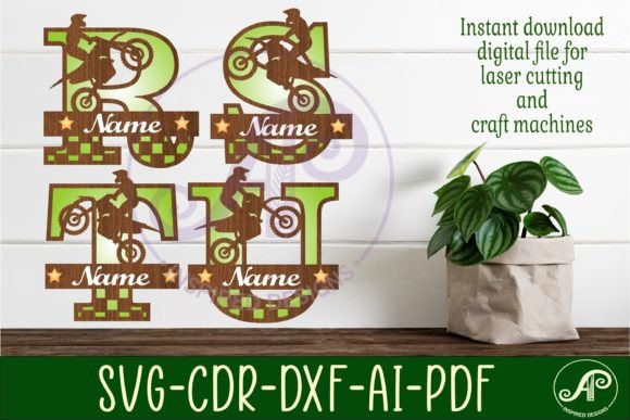 Motocross Monogram Letter Bundle Set