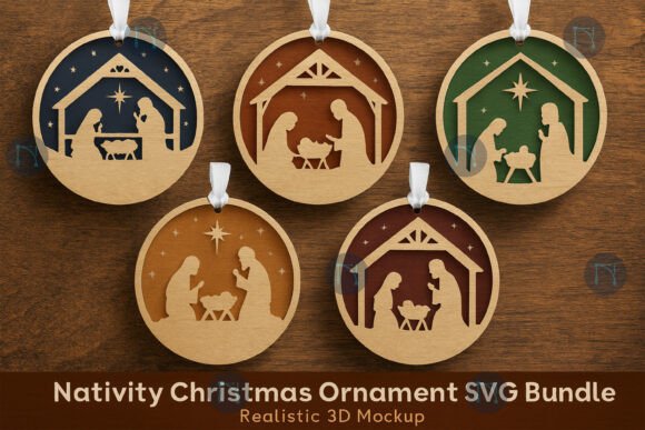 Nativity Christmas Ornament SVG Bundle: Faith-Inspired Crafts