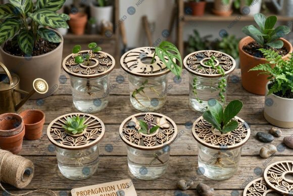 Plant Propagation Lid SVG Bundle: A Laser Cut Design Asset