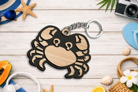 Summer Crab Maritime Keychain Gift
