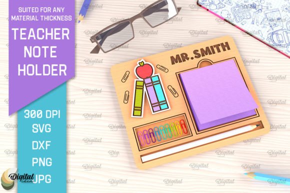 Teacher Sticky Note Pad Holder Laser Cut