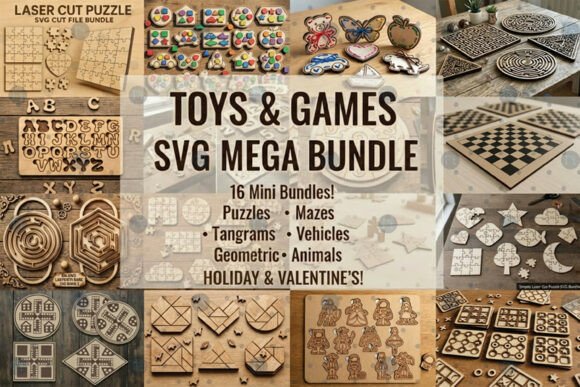 Ultimate Toys & Games Laser Cut SVG Mega Bundle