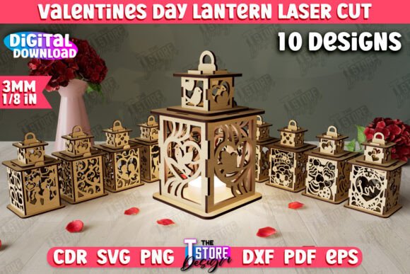 Valentine's Lantern Bundle: Enchanting Shadow Lamp Designs