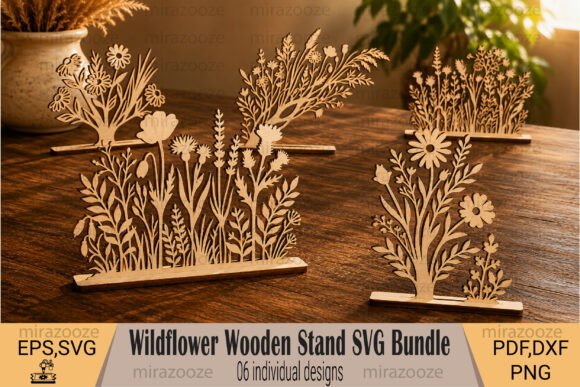 Wildflower Stand SVG Bundle: Charming Laser Cut Designs